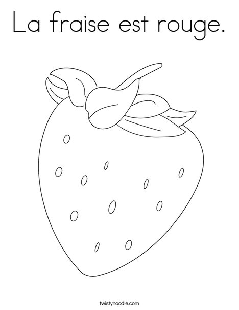 La fraise est rouge coloring page