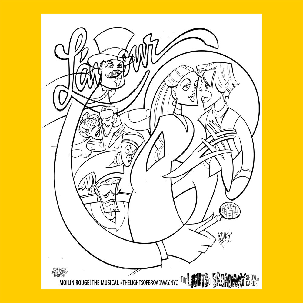 Coloring page moulin rouge the musical â the lights of broadway show cardsâ