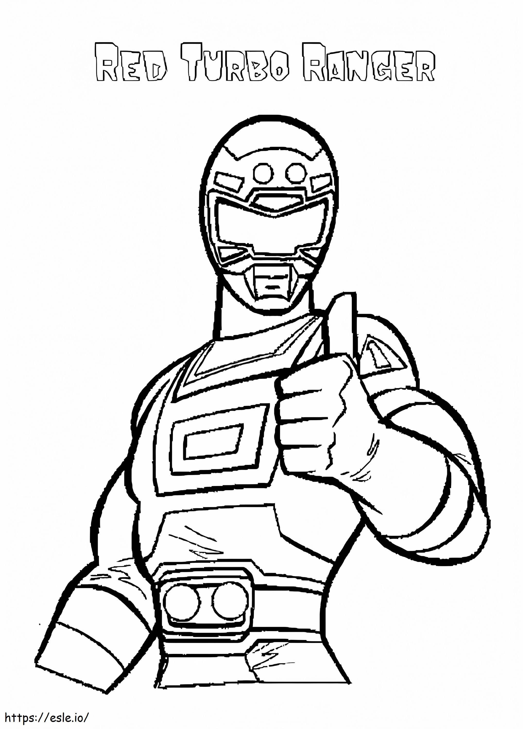 Power rangers turbo rouge coloring page