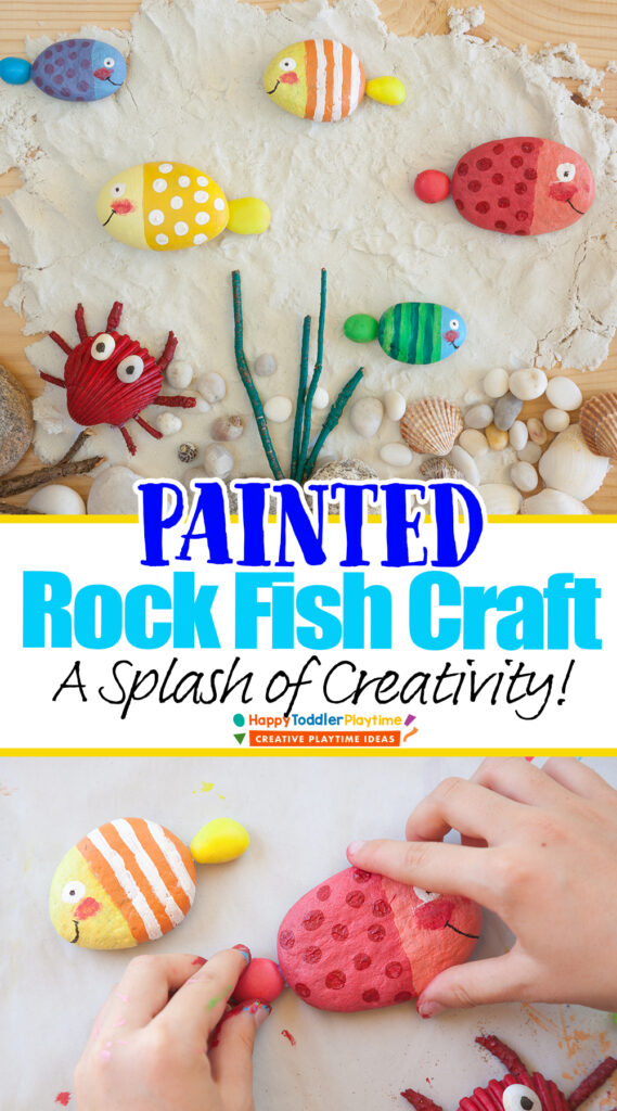 Painted rock fish craft for kids