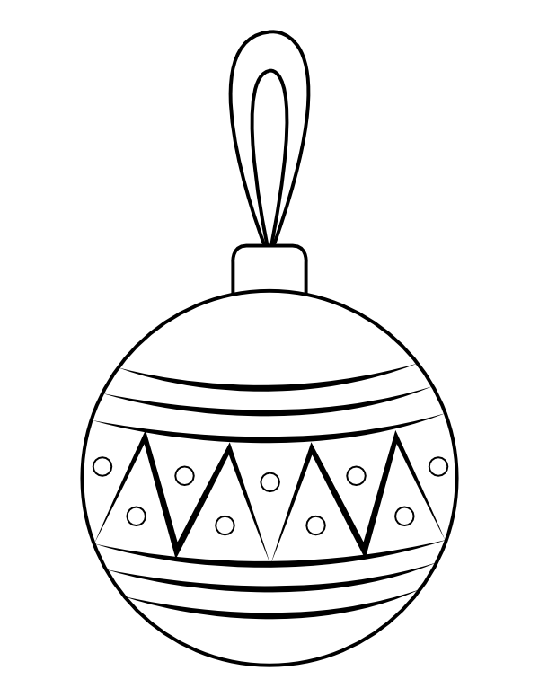 Printable round christmas ornament coloring page