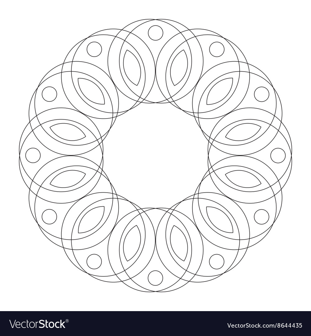 Mandala round ornament coloring page royalty free vector