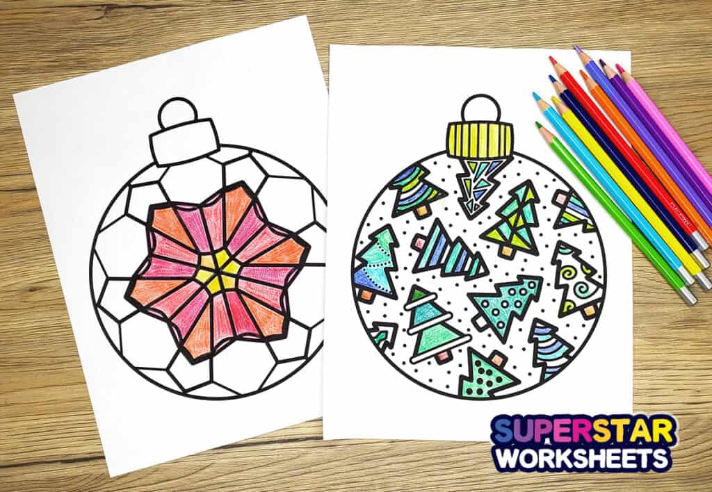 Christmas ornament coloring page