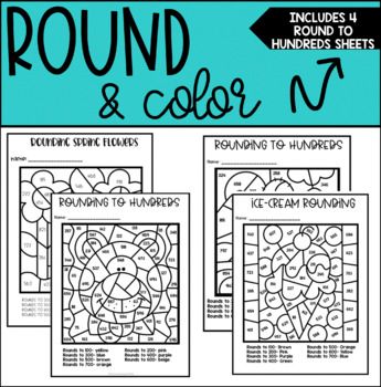 Rounding to hundreds coloring sheets perimeter practice area and perimeter elapsed time activities