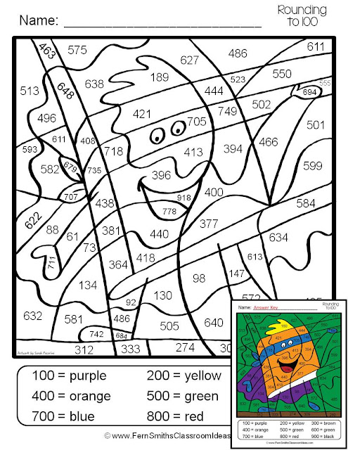 Color by numbers for rounding to the nearest ten or hundred