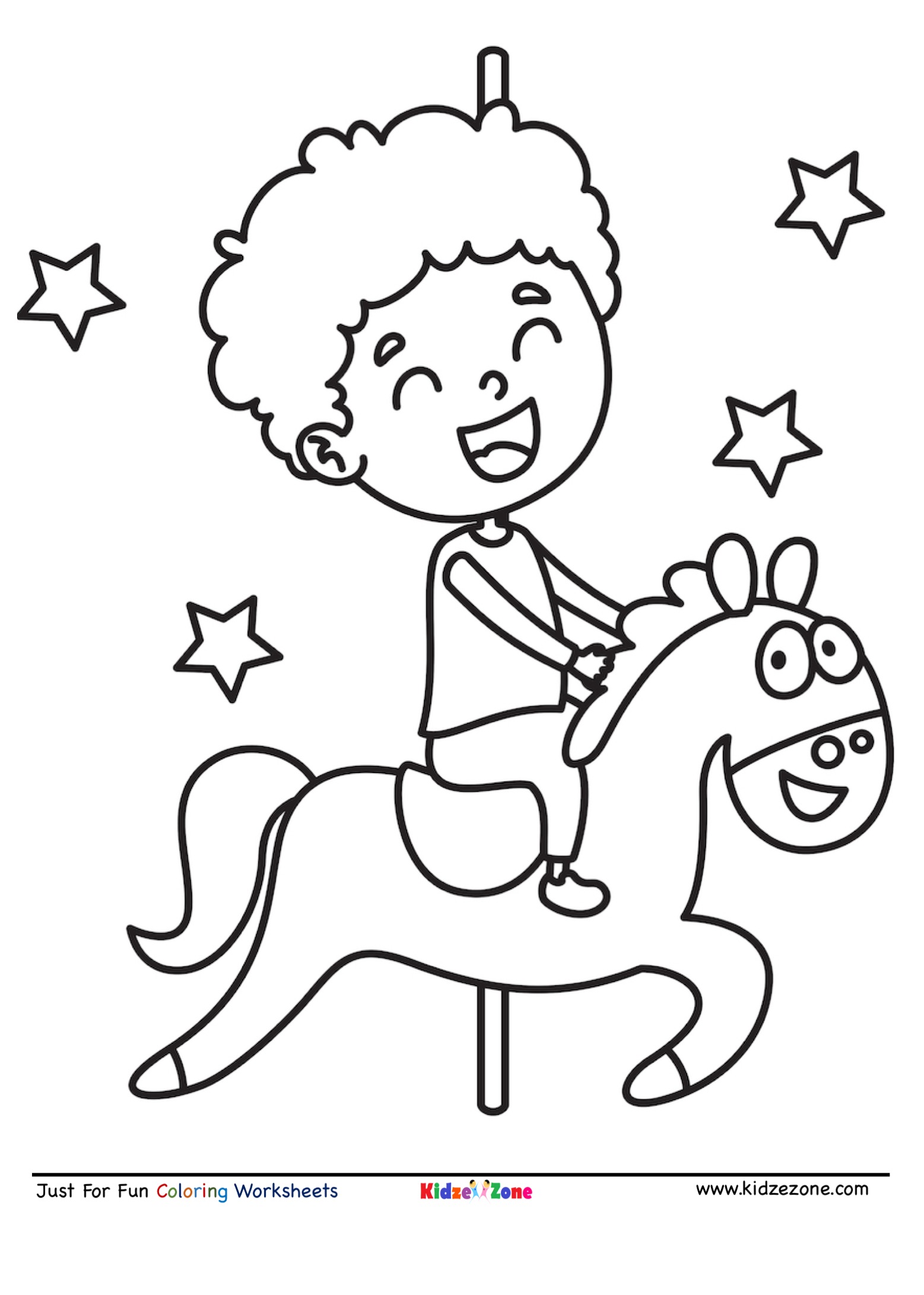 Merry go round ride coloring page