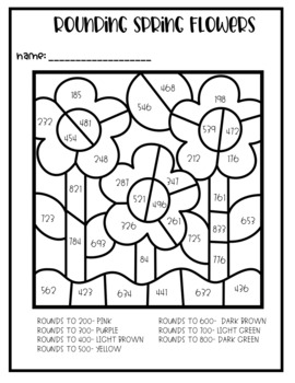 Rounding to hundreds coloring sheets by jenna t tpt