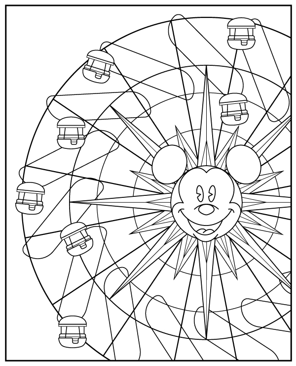 Coloring page observation wheel