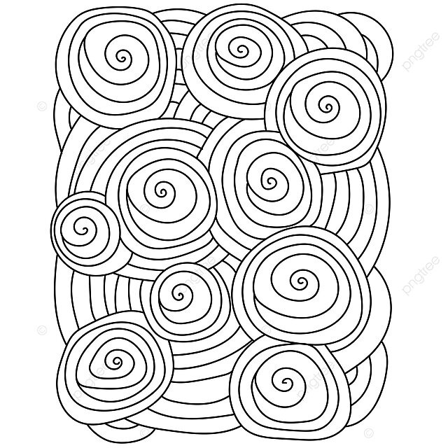 Meditative coloring page with spirals and circlesoutline patterns with many round elements vector man drawing ring drawing color drawing png and vector with transparent background for free download