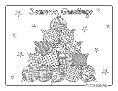 Printable christmas ornaments coloring pages blank templates