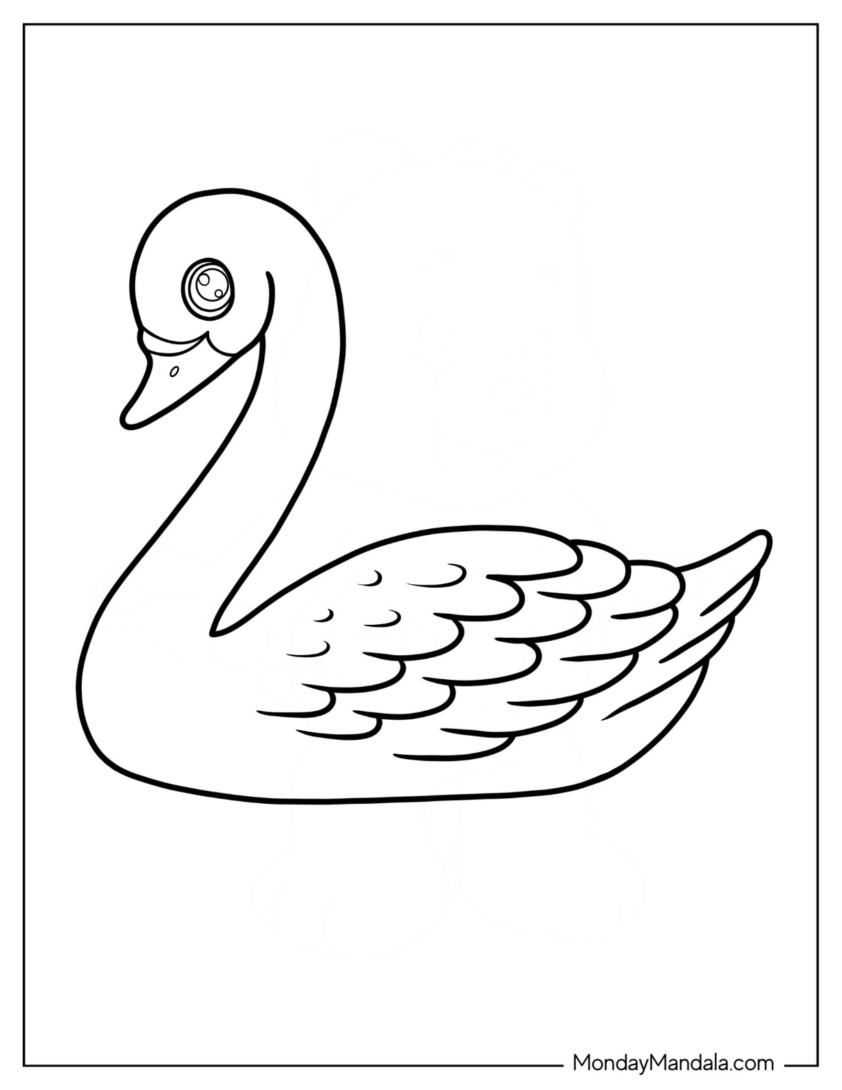 Swan coloring pages free pdf printables