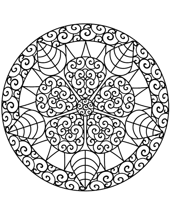 Relaxing picture of round mandala