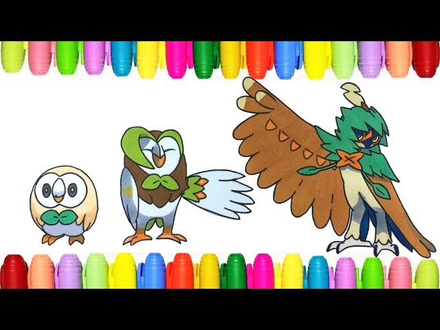 Pokemon coloring rowlet dartrix and decidueye