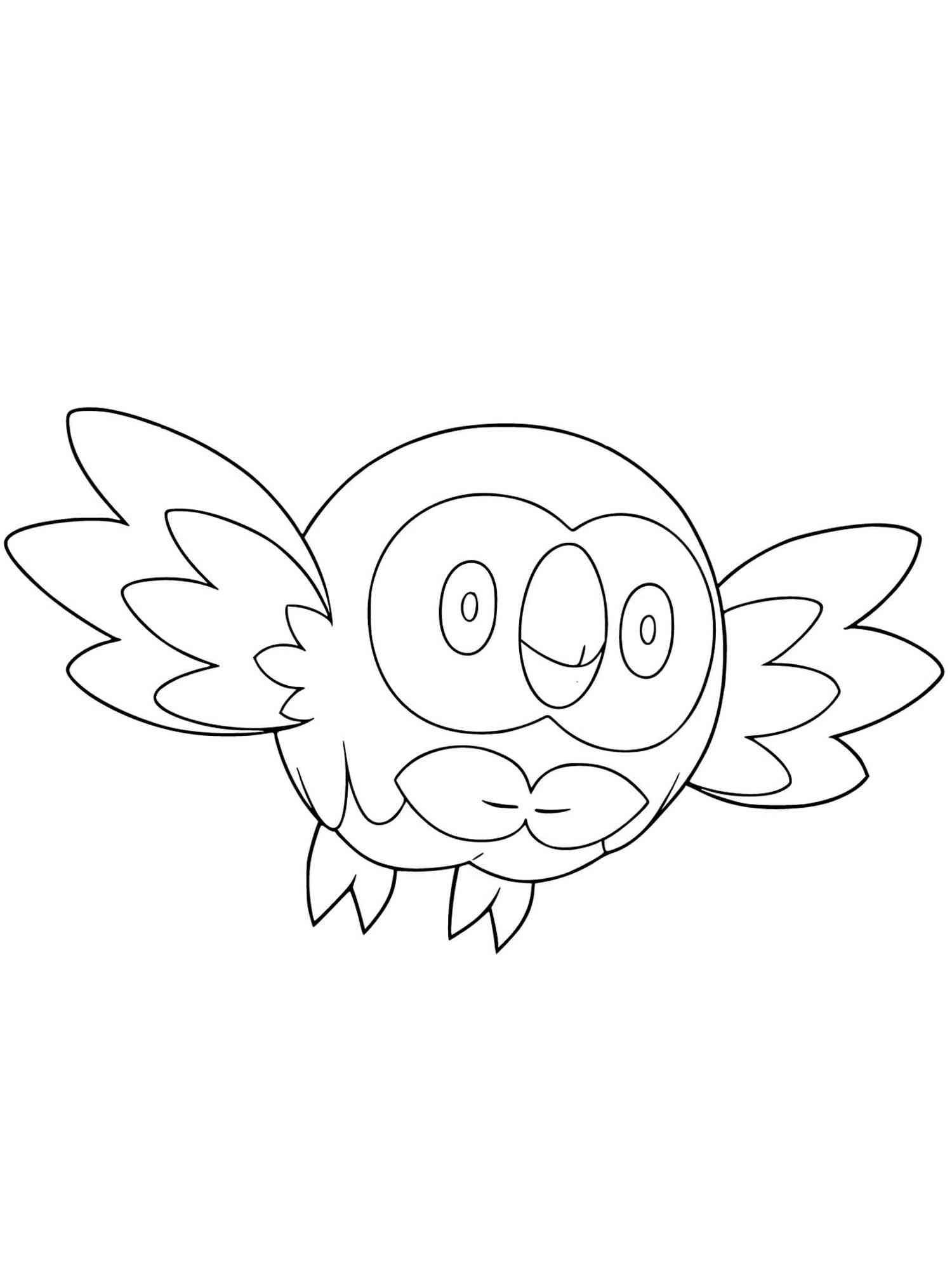 Rowlet pokemon coloring pages