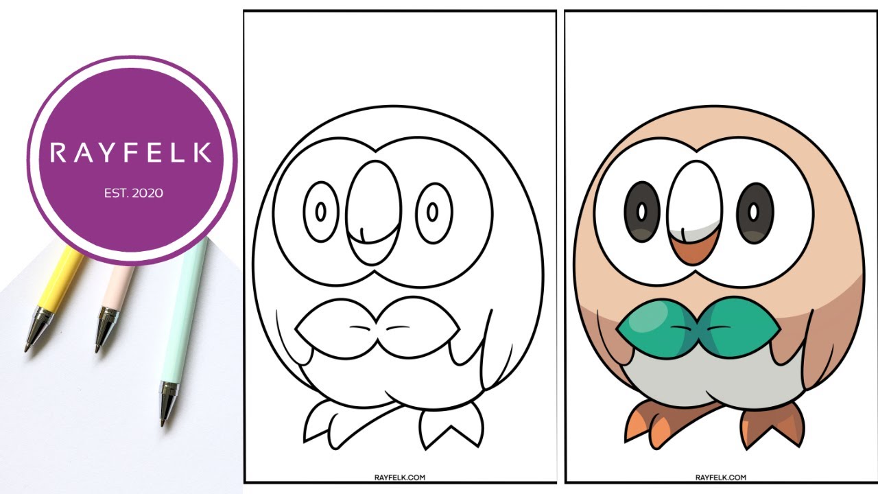 Rowlet coloring pages cute rowlet pokemon printable coloring pages pokemon coloring page