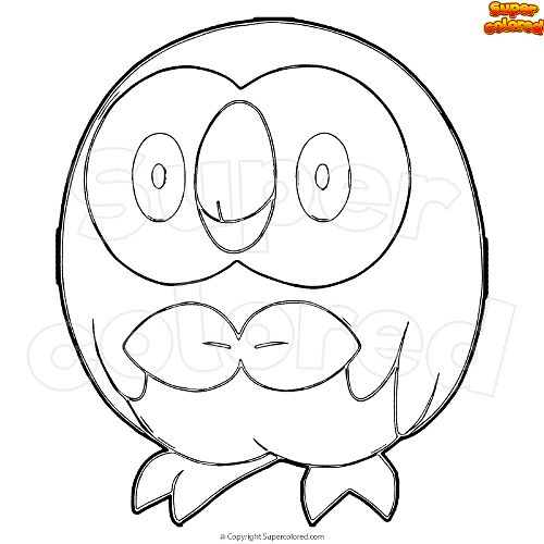 Coloring page pokemon rowlet