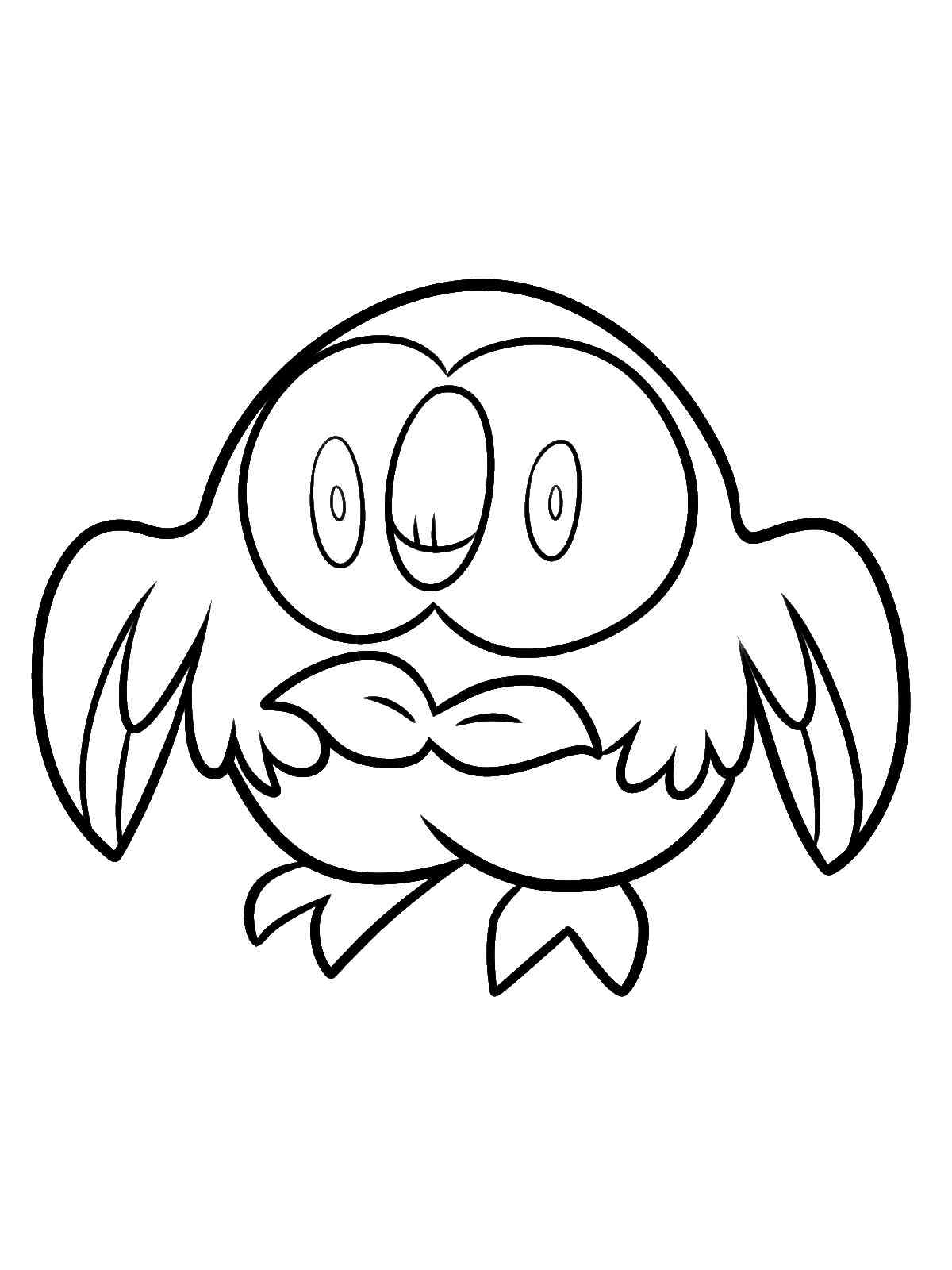 Rowlet pokemon coloring pages