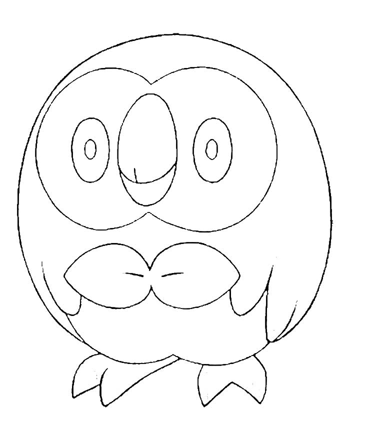 Rowlet pokemon coloring pages â having fun with children