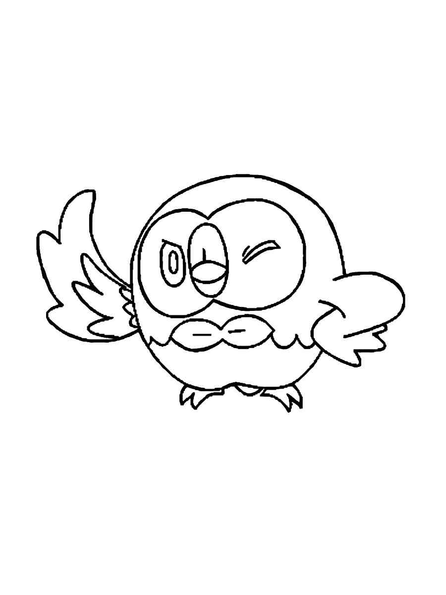 Rowlet pokemon coloring pages