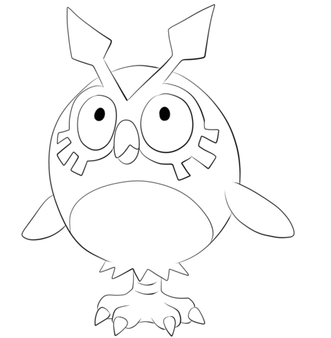 Hoothoot coloring page free printable coloring pages