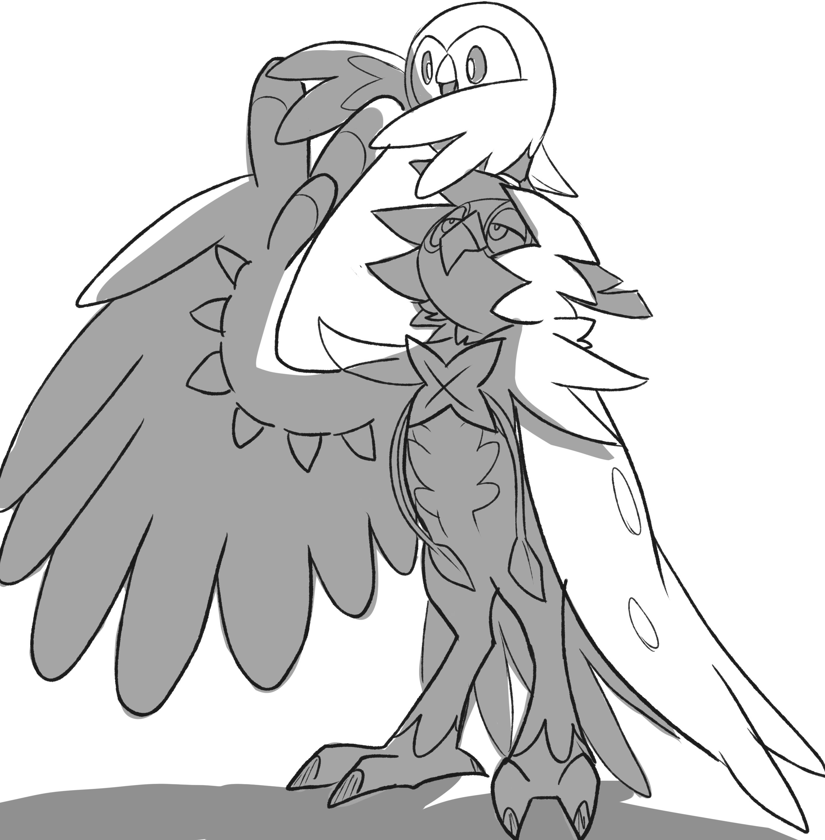 Ðsifyro on x sketch for someone on patreon rowlet decidueye pokemonsunmoon pokemon httpstcokhykizs x