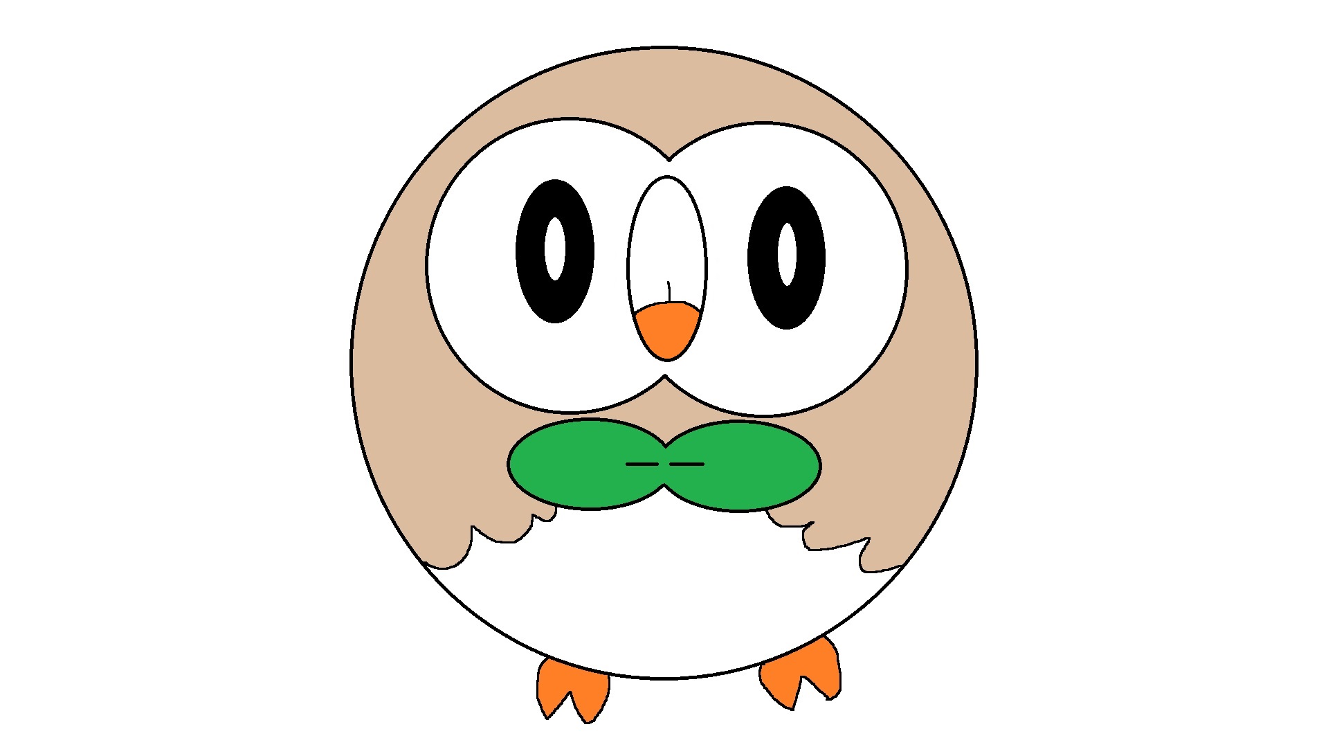 How to draw rowlet in easy steps