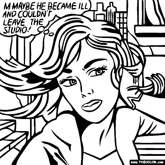 Newest coloring pages page famous pop art pop art illustration lichtenstein pop art