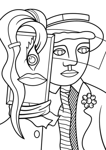 Stepping out by roy lichtenstein coloring page free printable coloring pages