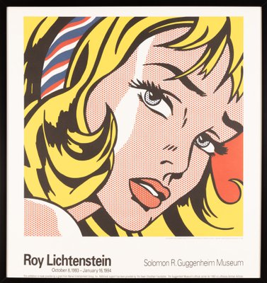 Roy lichtenstein girl with hair ribbon guggenheim exhibition poster for sale at