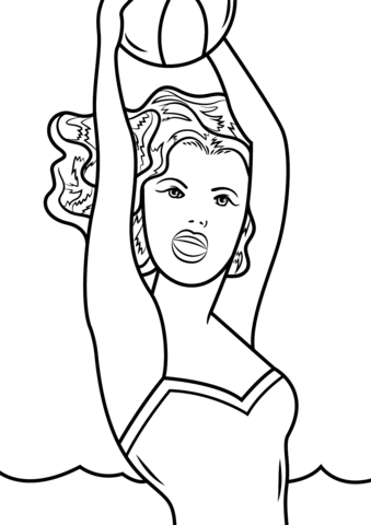 Girl with ball by roy lichtenstein coloring page free printable coloring pages