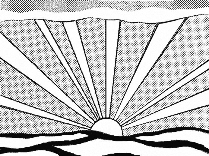 Roy lichtenstein sunrise coloring pages craft images colouring pages