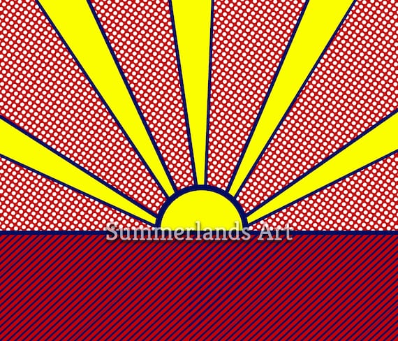 Roy lichtenstein sunset fine art print xcm giclee gallery grade paper or canvas pop art ic book warhol beach sun banksy street