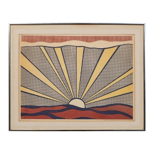 Roy lichtenstein pencil signed sunrise lithograph