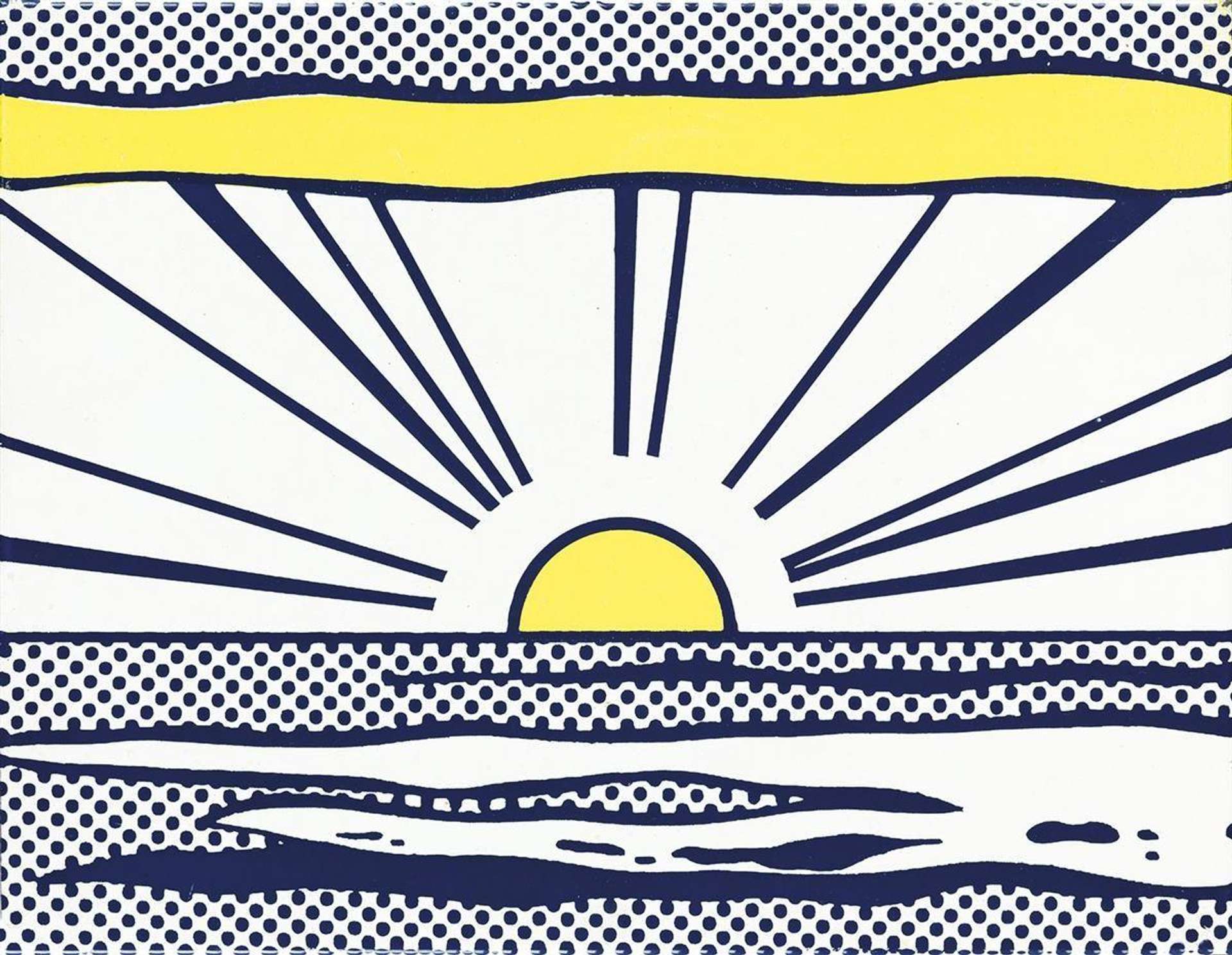 Roy lichtenstein sunrise signed ceramic