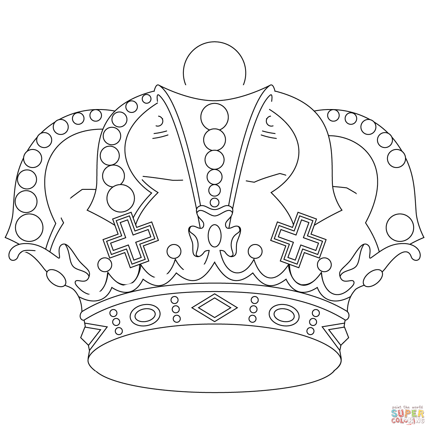 Royal crown coloring page free printable coloring pages