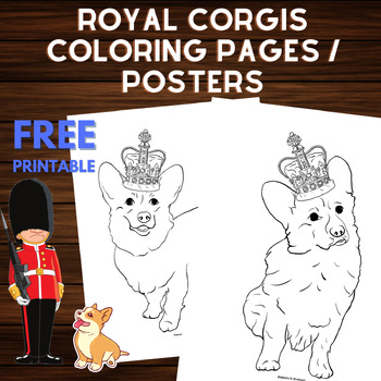 Royal corgis coloring pages