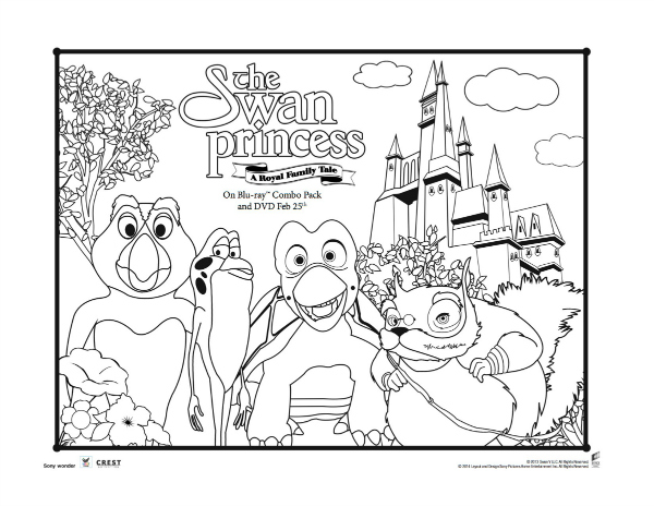 The swan princess a royal family tale printable coloring page