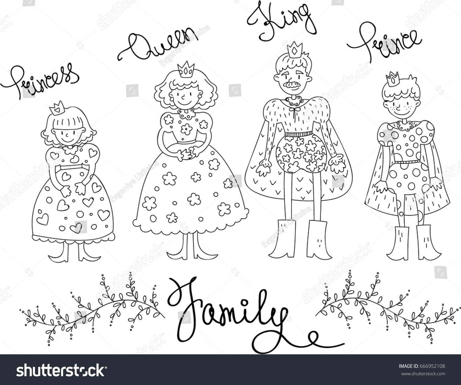 Vector illustration royal familyfalse characters king stock vector royalty free