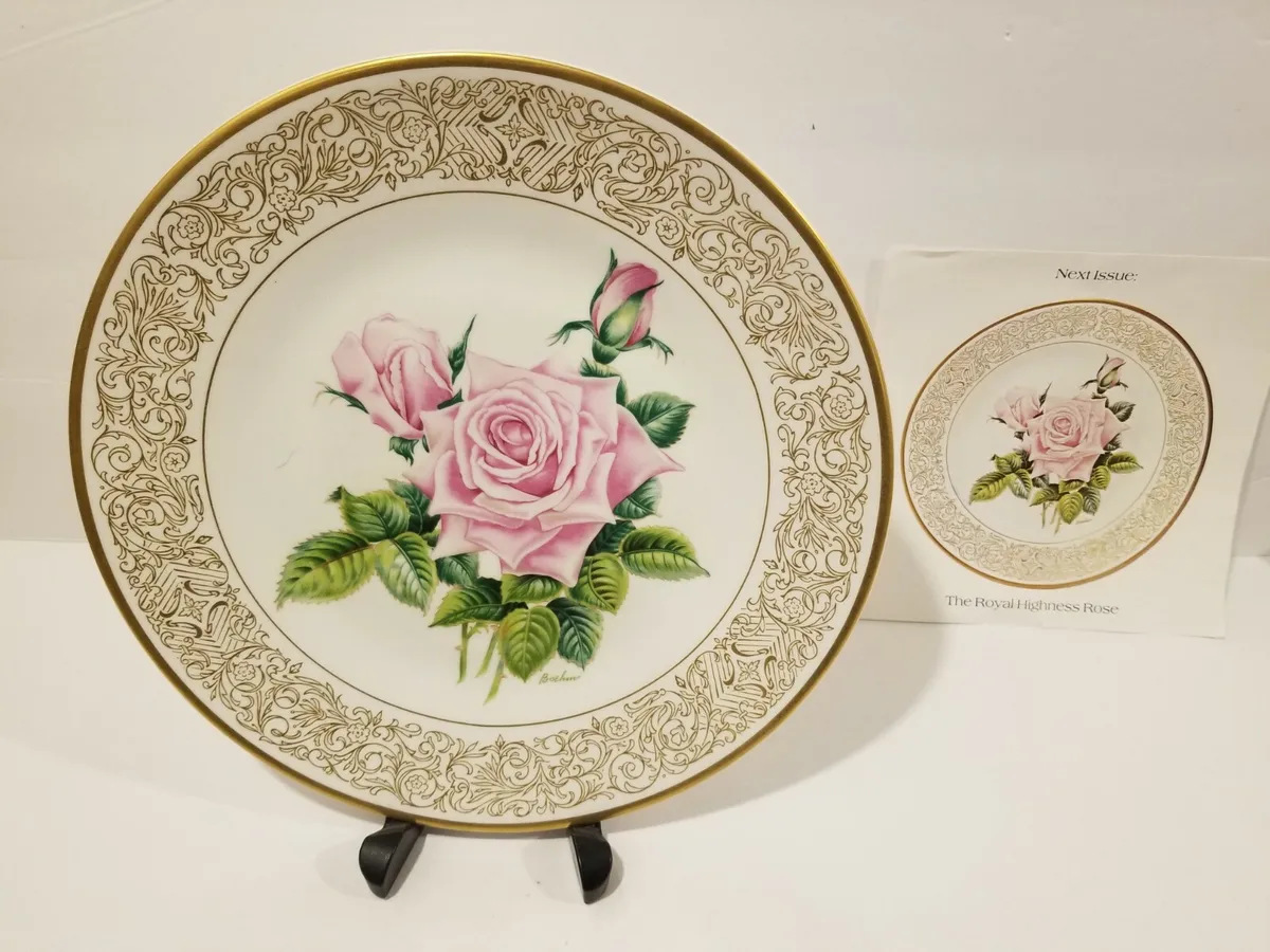 Edward marshall boehm rose plate collection