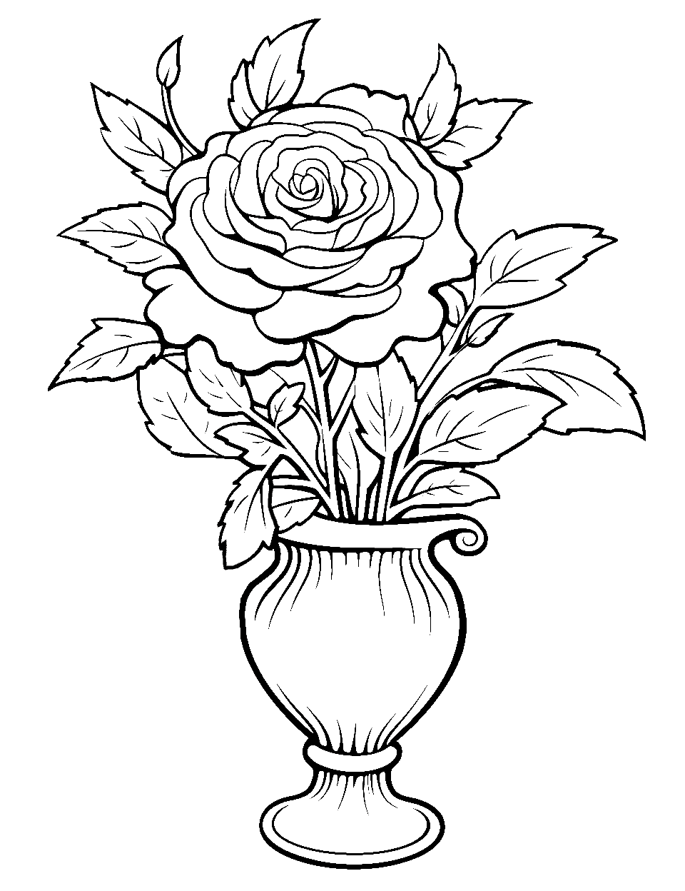 Rose coloring pages free printable sheets