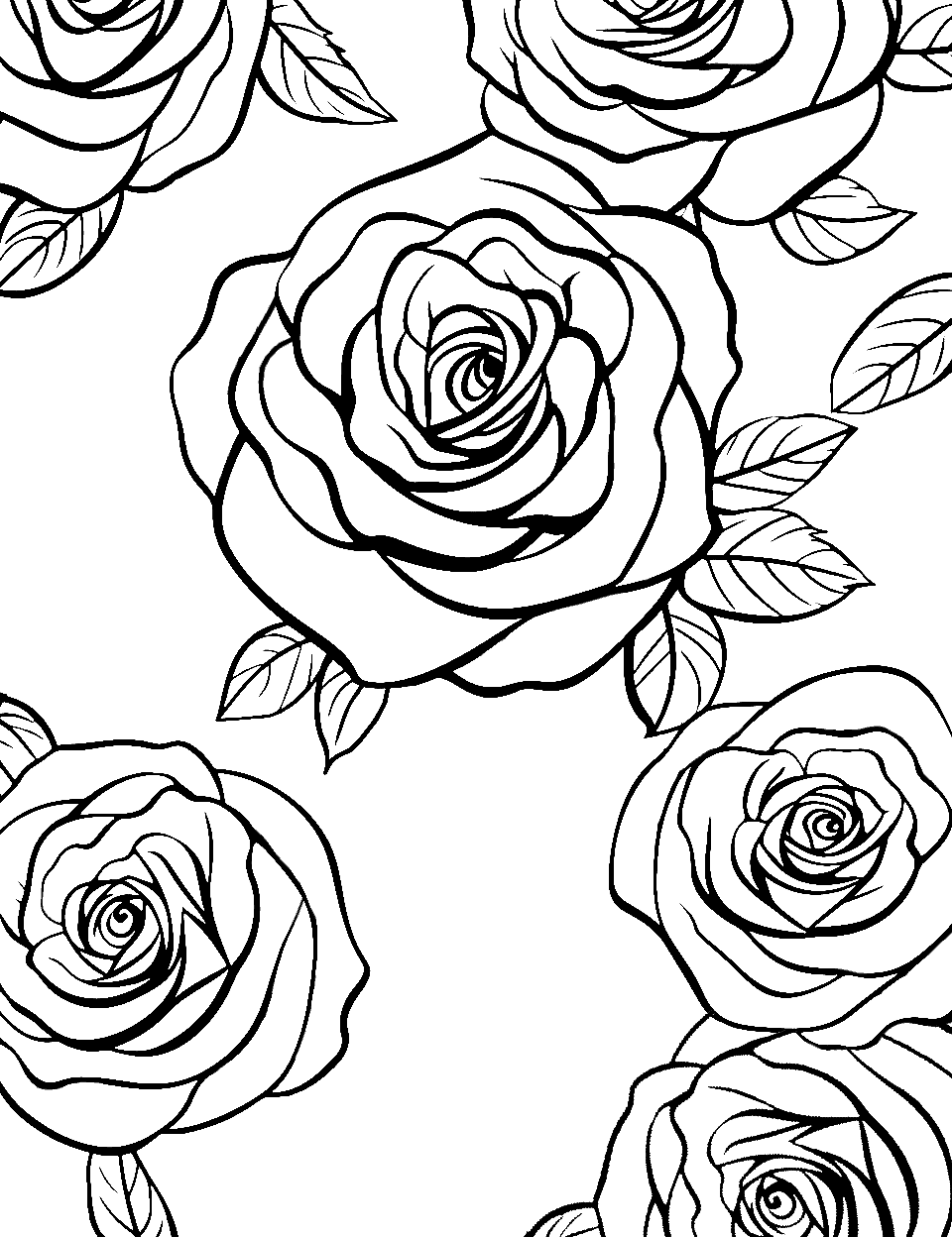 Rose coloring pages free printable sheets