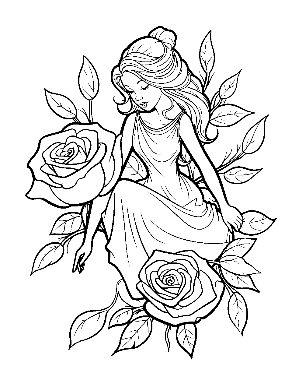 Rose coloring pages free printable sheets