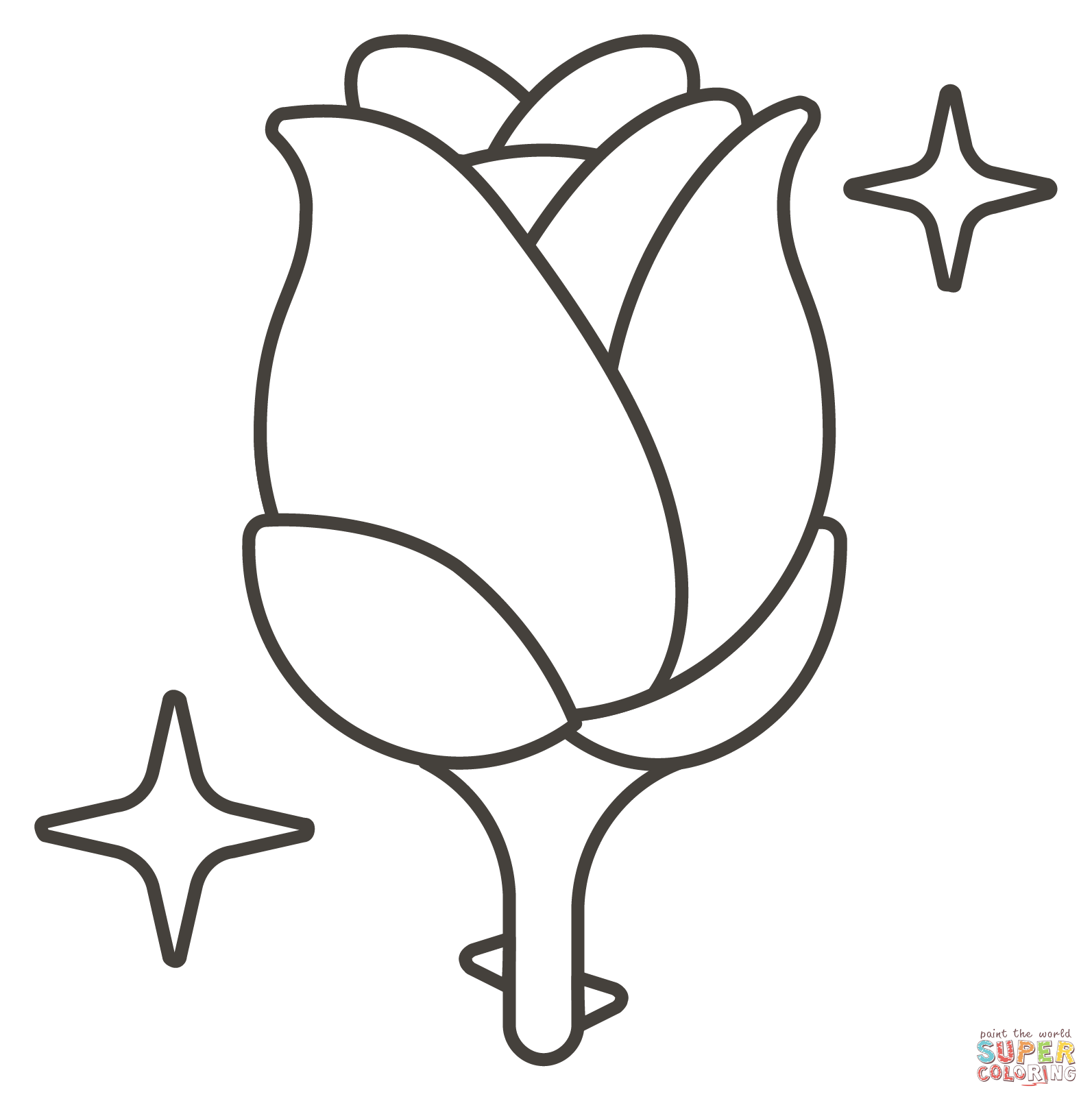 Rose coloring page free printable coloring pages