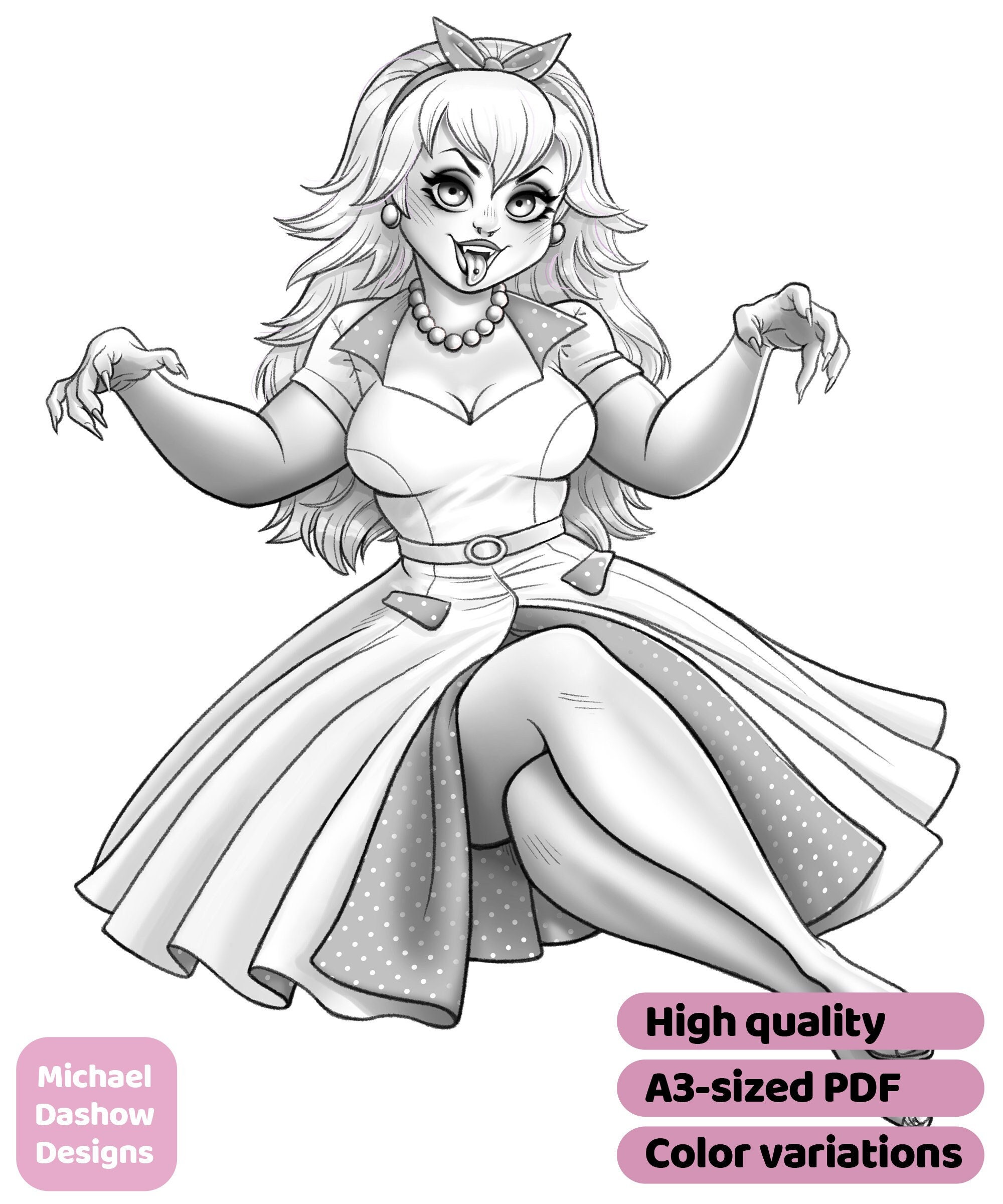 Booette printable adult coloring page instant download