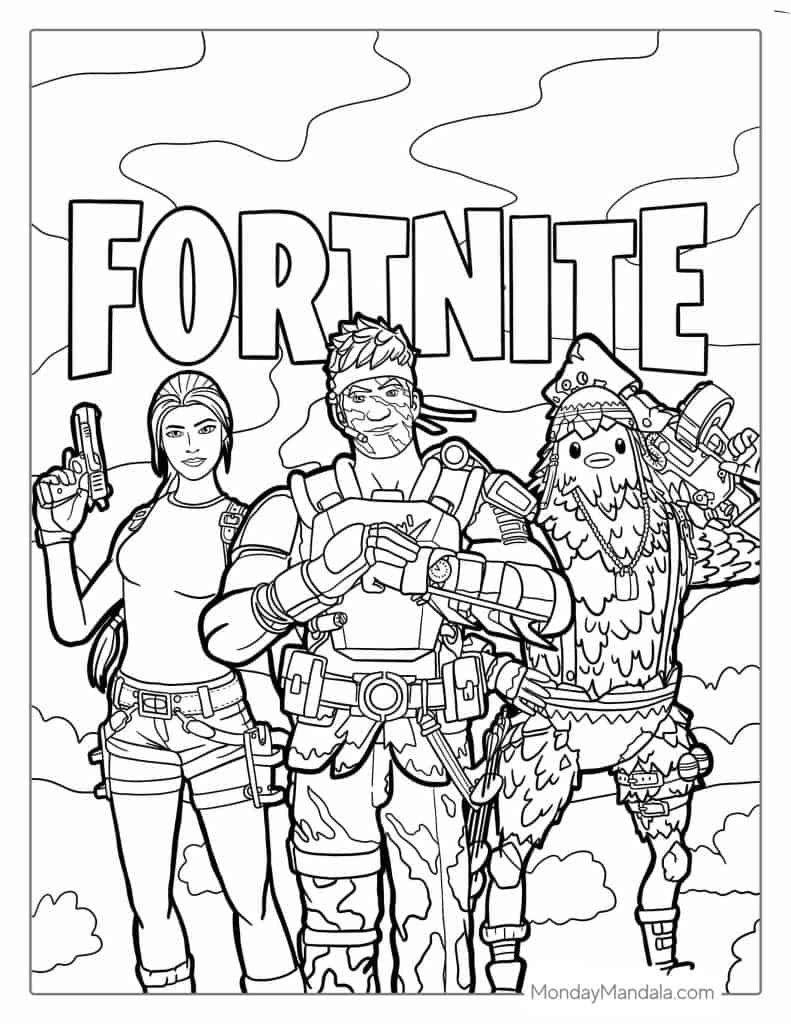 Fortnite coloring pages free pdf printables