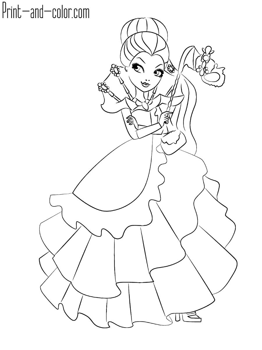 Ever after high coloring pages print and color