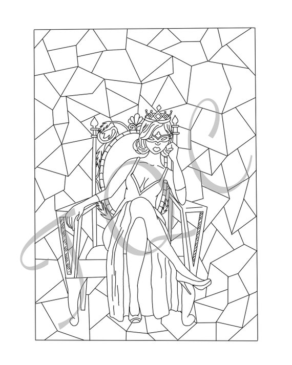 Royalty coloring page printable adult coloring pages treat yourself instant download digital art line art