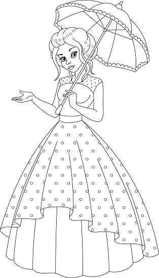 Princess coloring page stock vector royalty