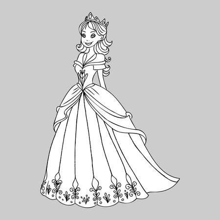 Princess coloring pages cliparts stock vector and royalty free princess coloring pages illustrations