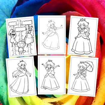 Printable princess peach coloring pages adventure fun with marios royalty